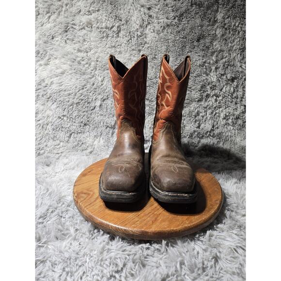 Ariat Mens Size 9EE WorkHog Wide Square Toe Steel Toe Work Boot Leather Upper - Picture 3 of 6